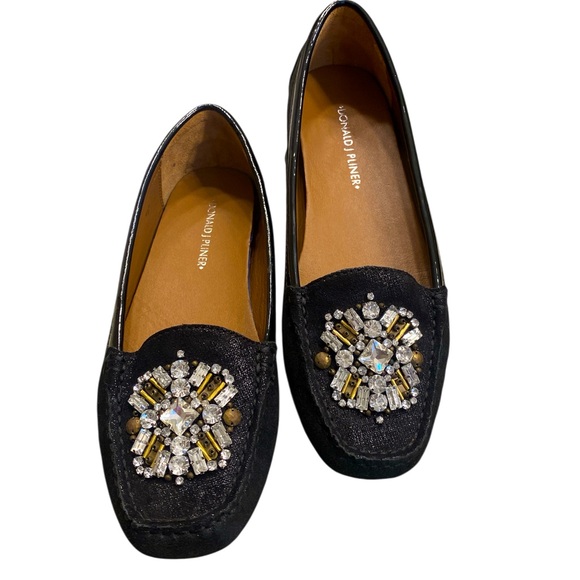 Donald J Pliner Mystic Jeweled‎ Loafers Snake-Print Leather Glam Luxe Designer-7 - Picture 2 of 10